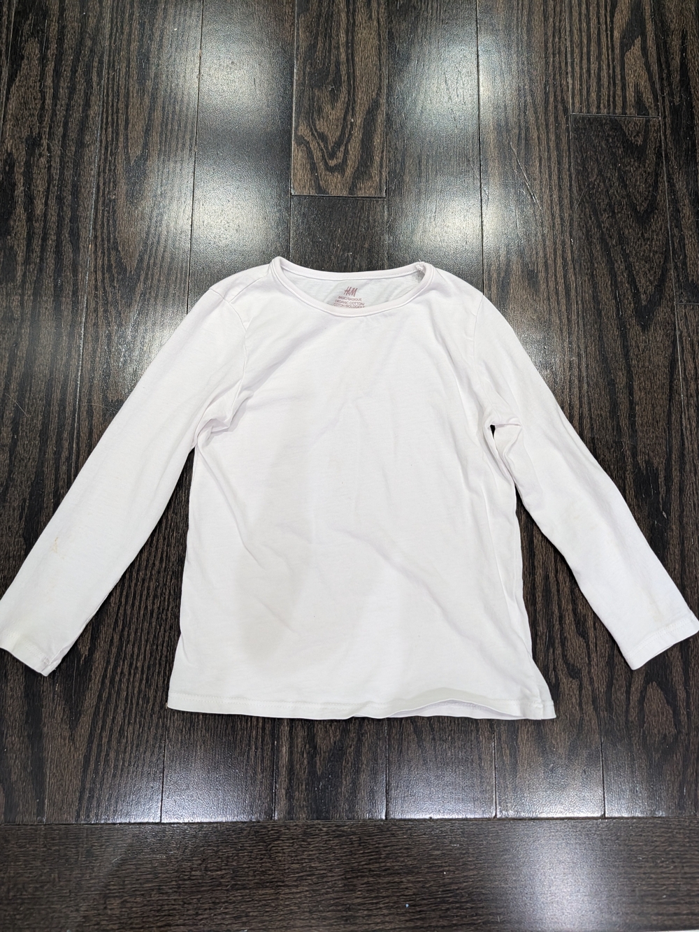 5/$20 H&M White Organic Cotton Long Sleeve Shirt – 4-6Y
